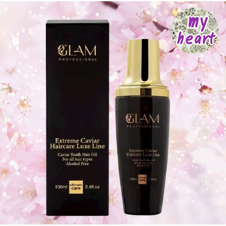 GLAM Caviar Youth Hair Oil 100 ml น้ำมันอาร์แกนบริสุทธิ์ 100% ฟื้นฟูปกป้องเส้นผม นุ่มลื่น เงางาม