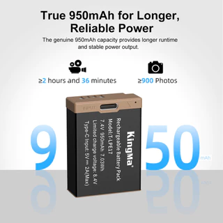 Kingma CANON LP-E17 / LPE17 รุ่นชาร์จแบตเตอรี่ได้ในตัวผ่านสาย USB (ประกันศูนย์ 1 ปี)