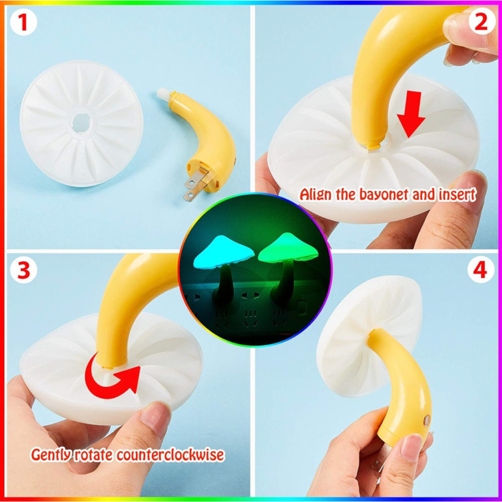 โคมไฟเห็ด LED น่ารัก ไฟกลางคืนห้องนอน ไฟสร้างบรรยากาศ สีสันสดใส ขนาดพกพาประหยัดไฟ พร้อมส่ง - รูปที่ 5