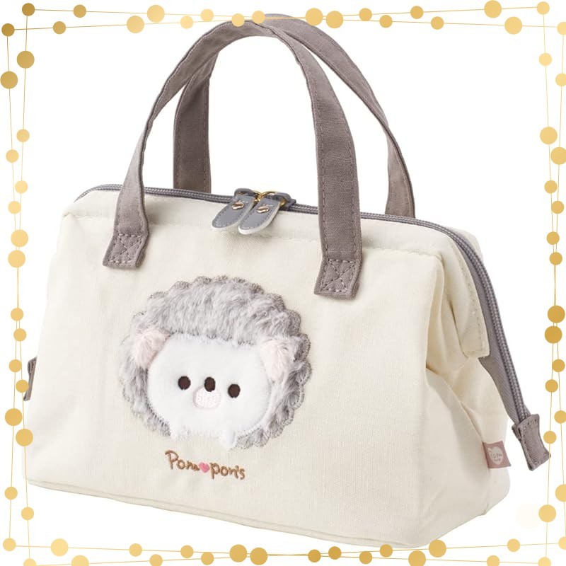 Skater Insulated Clasp-Top Lunch Bag Pompon's Hedgehog KGA1-A