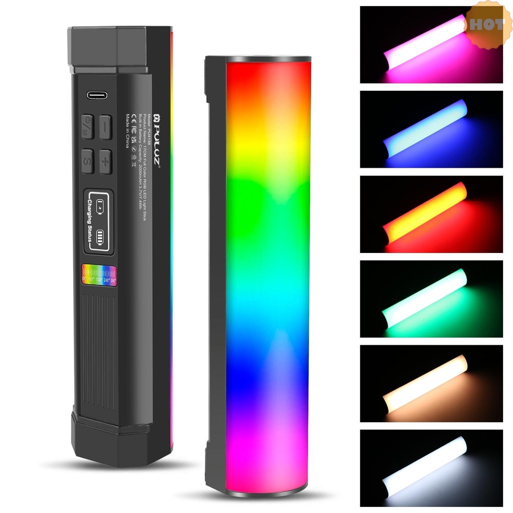 [2025 Super Sale]PULUZ PU4138 17 ซม./6.7in แบบพกพา RGB Light Stick Magnetic LED Tube Light Wand 6W ก