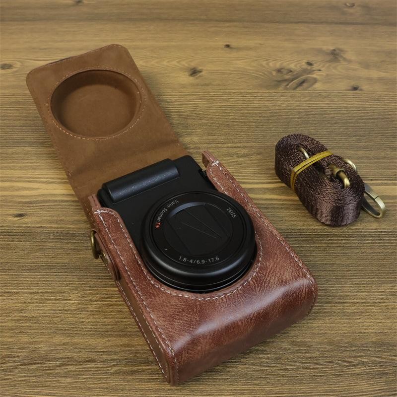สําหรับ Sony ZV-1F ZV1 ZV1M2 ZV1II RX100 กล้องหนัง ZV1F Retro Crossbody กระเป๋าแบบพกพา PU สําหรับ Ca