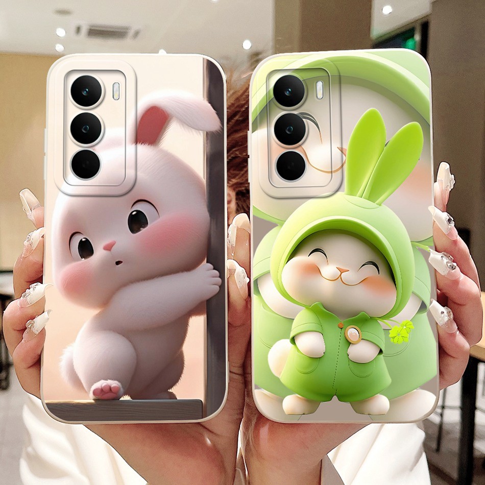 สําหรับRealme C71 RMX5303 กระต่ายน่ารักแมวการ์ตูนปลอกRealmeC71 C 71 4Gเลนส์ป้องกันซิลิโคนอ่อนนุ่มเคสโทรศัพท์