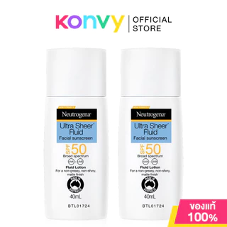 Neutrogena Ultra Sheer Fluid Facial Sunscreen นูโทรจีนา ครีมกันแดดเนื้อฟลูอิด 40ml (Age Shield / UVA+UVB)