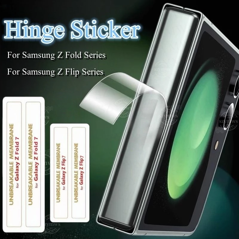 2 ชิ้นด้านข้างบานพับสติกเกอร์ฟิล์มสําหรับ Samsung Z พับ 8 7 6 5 4 3 W26 W21 W22 W23 W24 สําหรับ Samsung Z Flip 8 7 6 5 4 3 Anti-Scratch ด้านข้างขอบป้องกันหน้าจอ