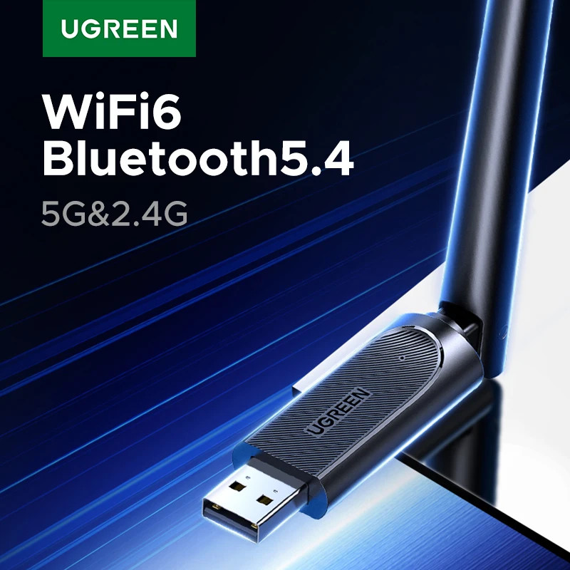 UGREEN บลูทูธ WIFI6 ตัวรับสัญญาณ WiFi6 อะแดปเตอร์ USB A 5G & 2.4G อะแดปเตอร์ USB สําหรับแล็ปท็อป Mac