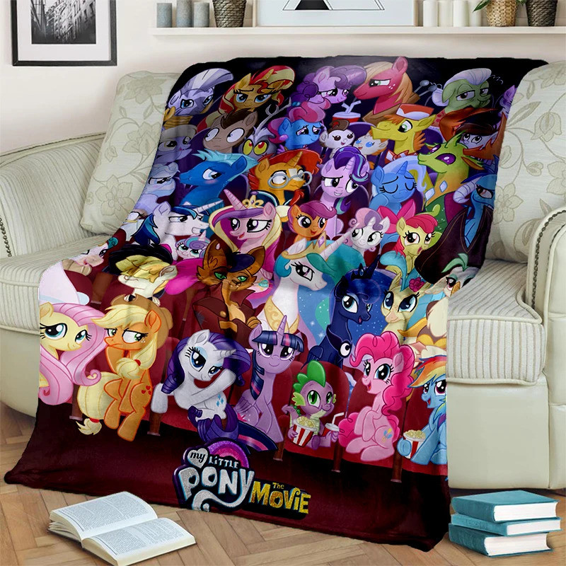 2025 ใหม่ My Little Pony Magic Unicorn ของขวัญการ์ตูนผ้าห่มสักหลาดนุ่ม,โยนผ้าห่มสบายสําหรับเตียงโซฟาบ้านห้องนอนเด็ก