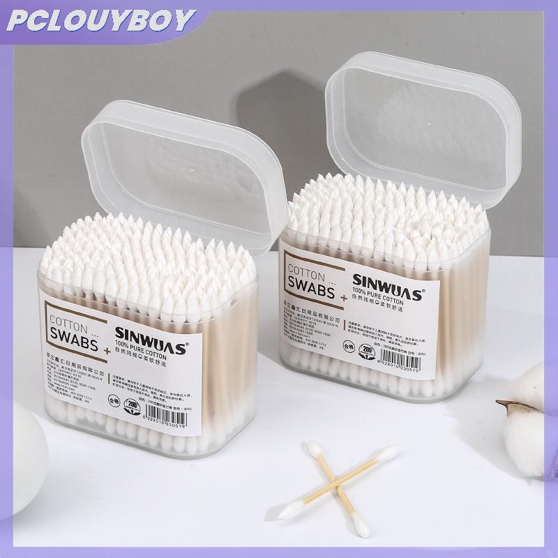 MLG 100/200 ชิ้นทิ้งบ้าน Dual หัวทําความสะอาดหูแต่งหน้าสําลี Buds JR