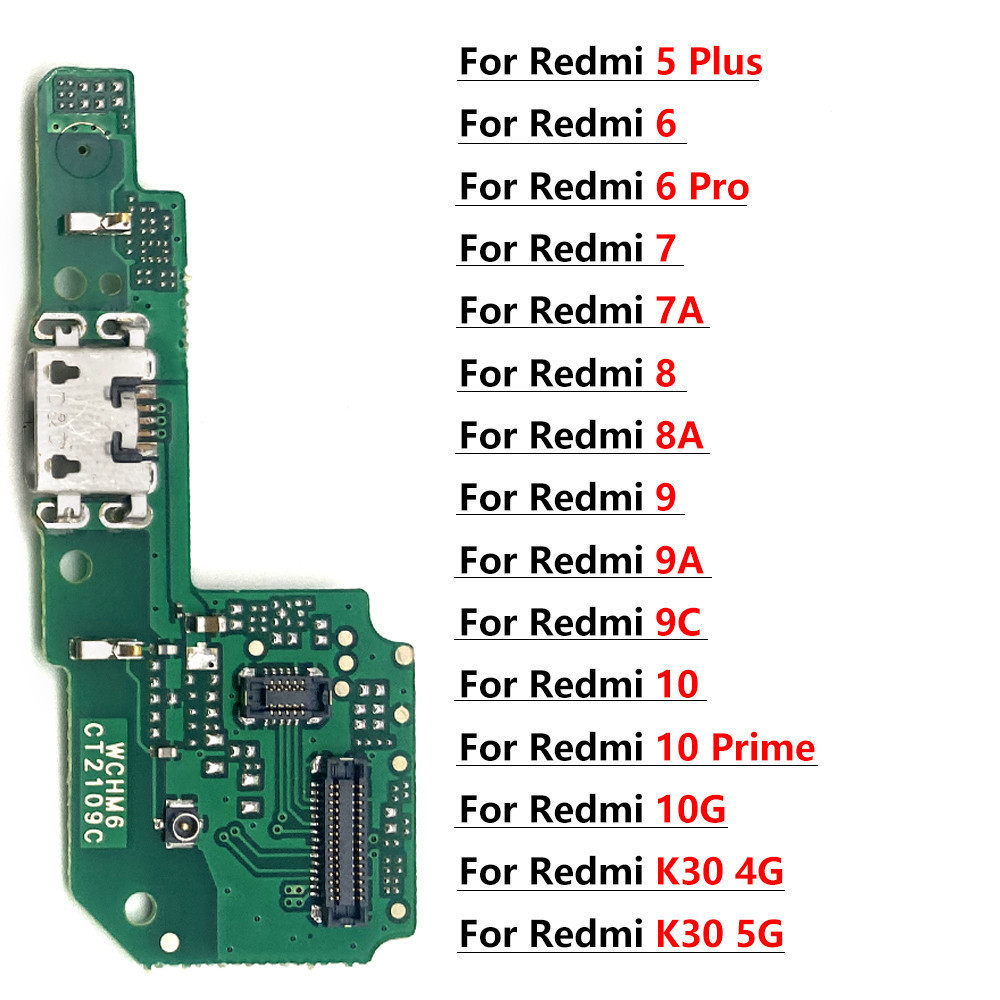 สําหรับ Redmi 10C 10 Prime 9A 9 8 8A 7 7A 6 6A 5 Plus Charger USB แท่นชาร์จพอร์ตบอร์ดเชื่อมต่อเมนบอร์ดหลัก Flex Cable