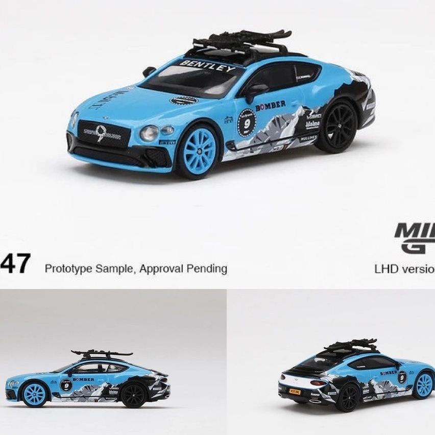 MINIGT 1/64 #247 Bentley Bentley Bentley Continental GT2020 Ice Snow Rally โมเดลรถโลหะผสม