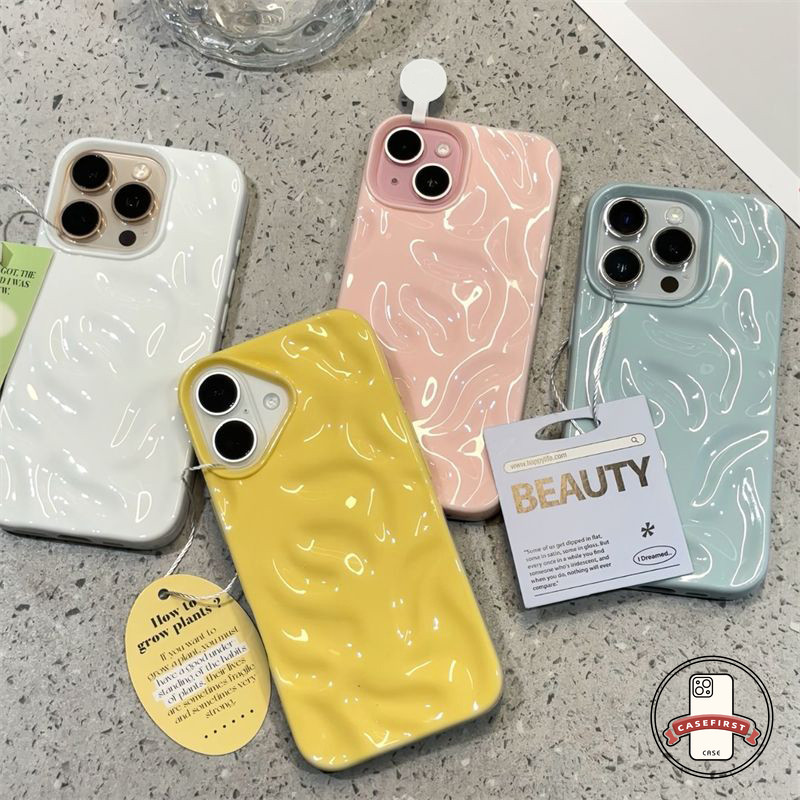 เคสไอโฟน 11 สีขนมซิลิโคนมันวาวกันรอยย่นป้องกันการกระแทก สำหรับ IPhone 11 12 13 16 14 15 Pro Max 6 6s