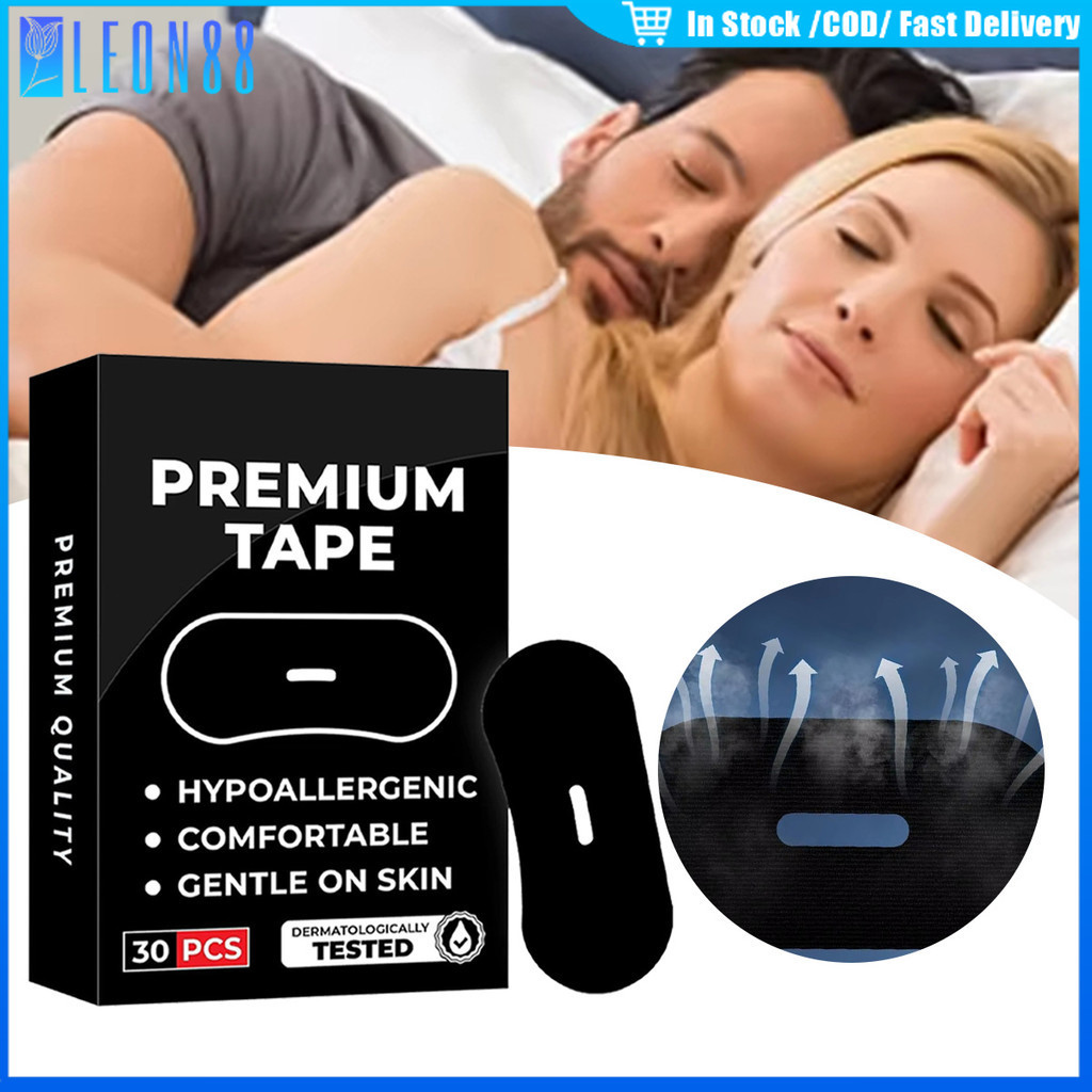 ของมาใหม่！30แผ่น เทปป้องกันการนอนกรน แผ่นแปะหายใจปาก mouth tape sleep ลดกรน แบบพกพา