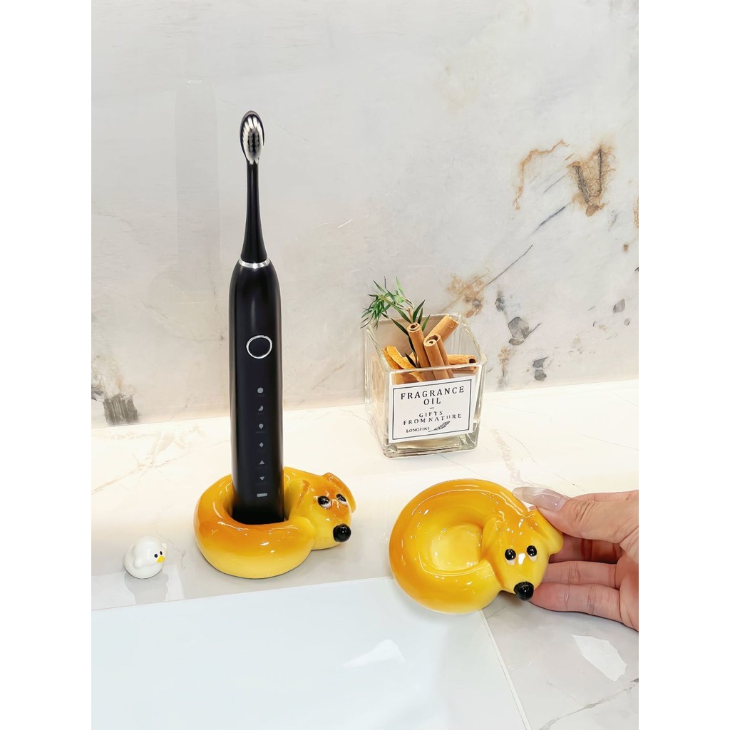 Circle Dachshund ที่วางแปรงสีฟันไฟฟ้าชั้นเก็บยาสีฟันเซรามิก Washstand Toothbru