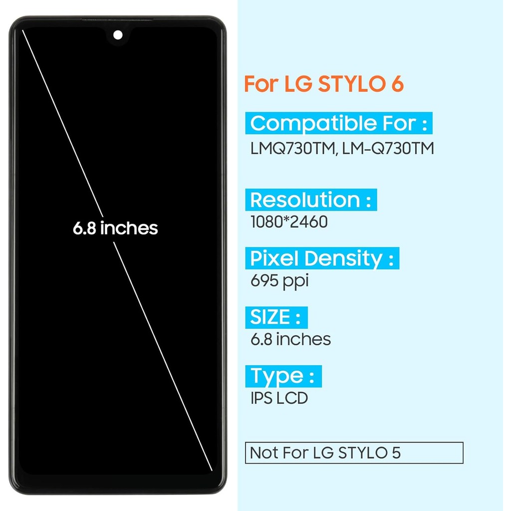 สําหรับ LG Stylo 6 Q730 เปลี่ยนหน้าจอ-สําหรับ LG Stylo 6 จอแสดงผล LCD Q730AM Q730TM Q730NM 2020 Touc