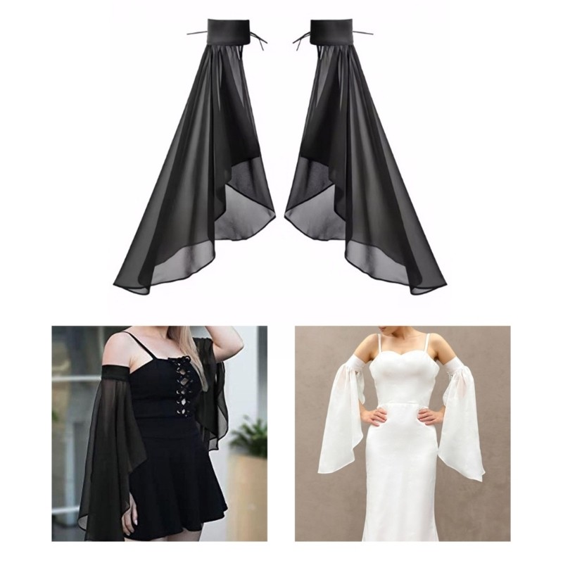 Royal ปรับ Bishop แขนยืดหยุ่น Flared Cuffs เจ้าสาวแขน Bishop แขนยาวสําหรับชุดแต่งงาน