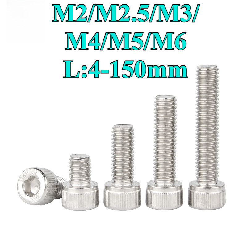 ((LXY) น็อต สกรู หัวจม สแตนเลส 316 เกลียวมิล ตลอด หยาบ  / Hex Socket Head Cap Machine Screw SUS316 M2/M2.5/M3/M4/M5/M6 * L: 4-150 มม. (RM-TH-w)