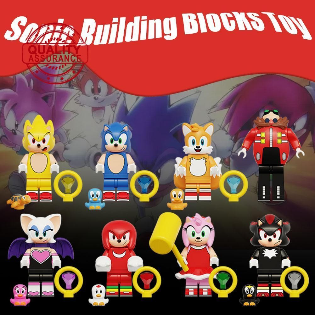 ของเล่นบล็อคตัวต่อ ฟิกเกอร์ซุปเปอร์โซนิค ดร. Eggman Shadow The Mini Toy Block Hedgehog G4g0