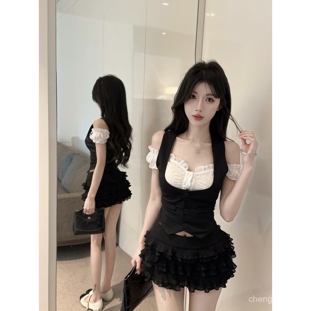 เสื้อกั๊กพาตเวิร์คสีสันสดใส สำหรับสาวๆ ดีไซน์สายบุรุษไหล่เปิด พร้อมปุ่มติดด้านบน สไตล์เฉพาะตัวที่เข้าได้กับทุกโอกาส - รูปที่ 5