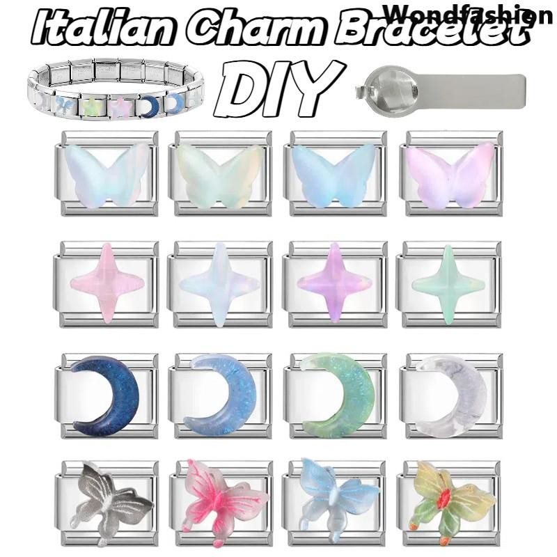 สร้อยข้อมือ Charms สไตล์อิตาเลียน ขนาด 9 มม. ทำจากสแตนเลส เหมาะสำหรับการทำเครื่องประดับแบบ DYI และสไตล์เรโทร