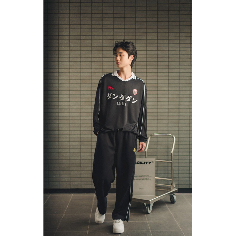 FACIALY Dandadan - Okarun Jersey Long Sleeve - สีดํา