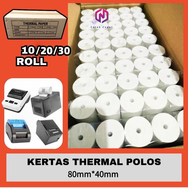ใบเสร็จรับเงินความร้อน 80*40 มม.ม้วนกระดาษแคชเชียร์ใบเสร็จรับเงิน 10 ม้วน SUPPROT /MP-80 มม./POS-80M/POS80A/POS80L