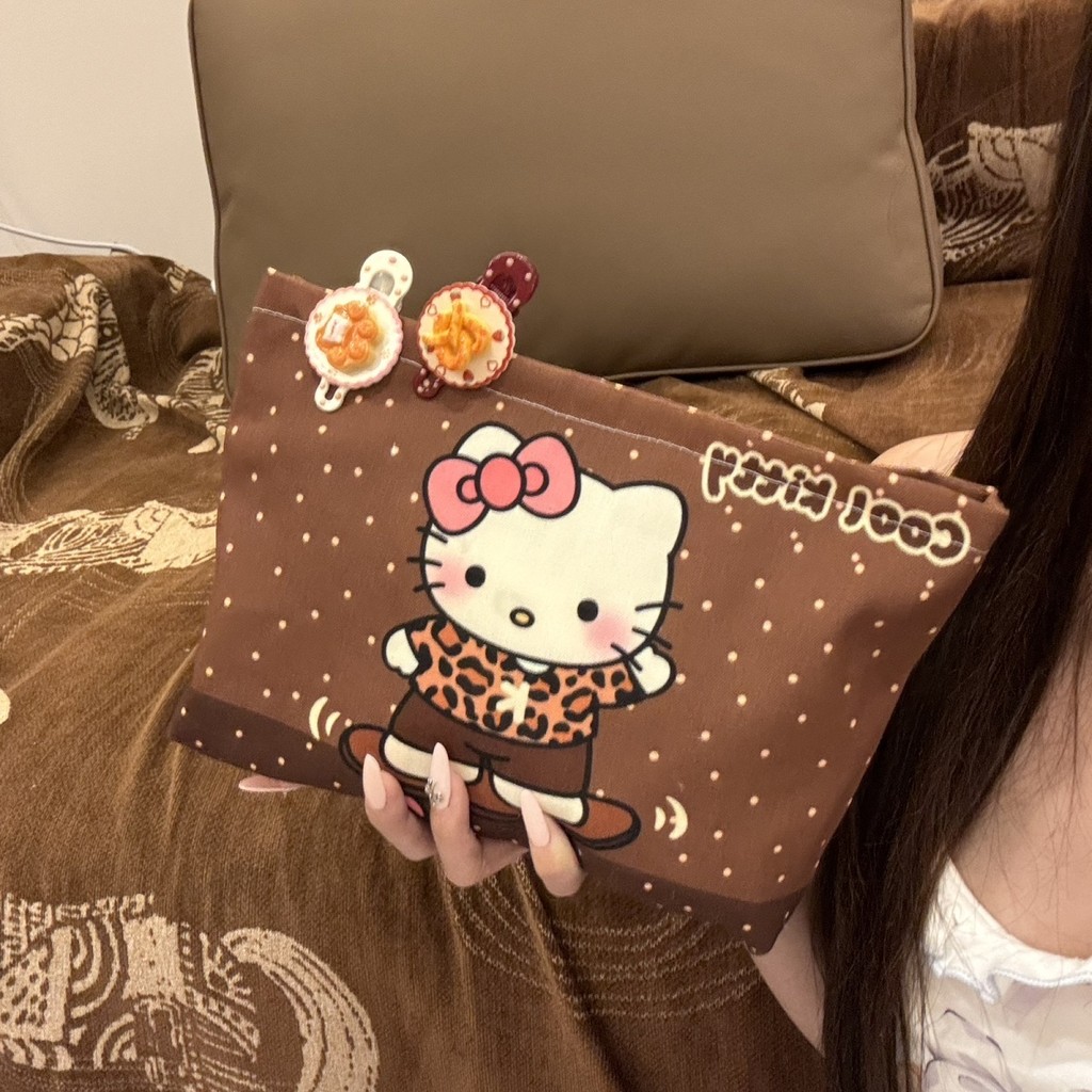 Niche kitty Katie Cartoon Original Clutch Cosmetic Bag Simple Large-Capacity Portable Storage SN