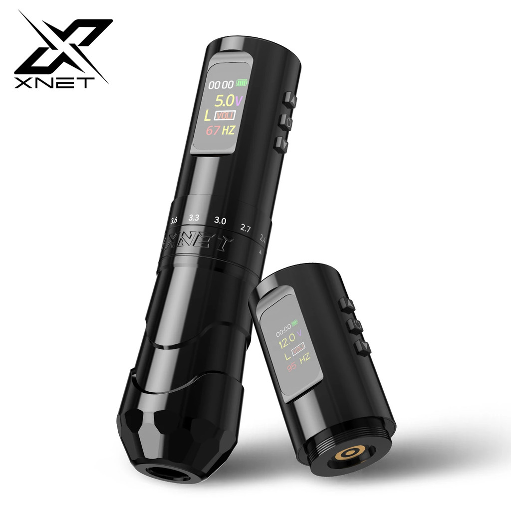XNET Void Professional เครื่องสักไร้สาย ปากกาโรตารี ปรับจังหวะ 7 ระดับ 2.4-4.2 มม. มาพร้อม Extra Grip Body สำหรับช่างสัก ลายเส้น ระบายเงา แต่งหน้าถาวร Tattoo Pen Machine