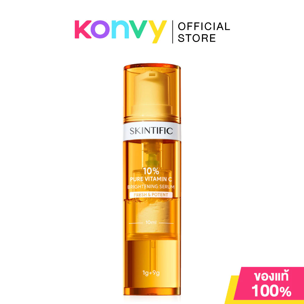 SKINTIFIC 10% Pure Vitamin C Brightening Serum 1+1 [1g + 9g] เซรั่มเฟรชมิกซ์วิตามินซีเข้มข้น 10% ผสมสดก่อนใช้.