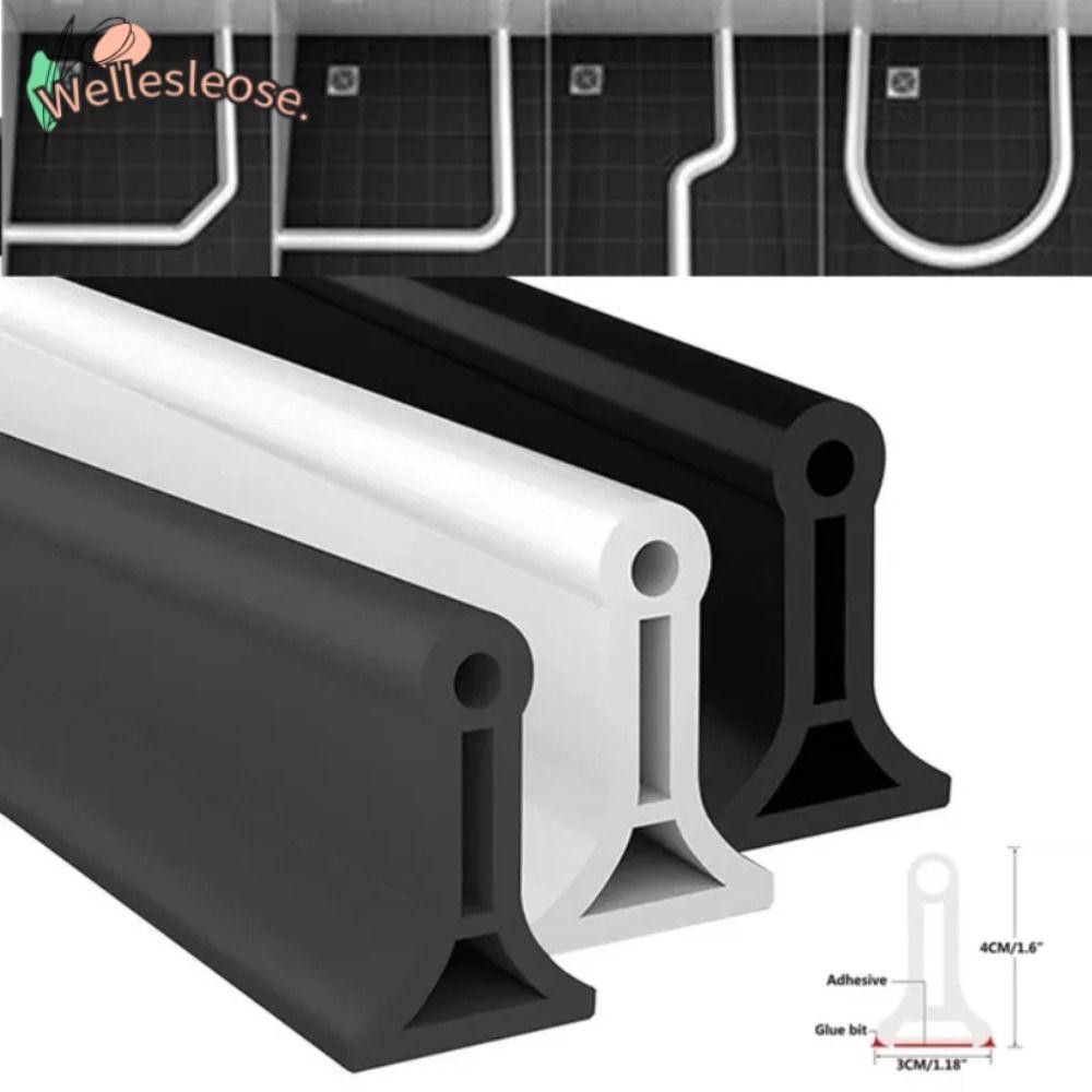 WELLE แถบกักเก็บน้ํา, แผงกั้นน้ําฝักบัวแบบมีกาวในตัว Bendable, ฝักบัว Dam Barrier ซิลิโคนแห้งเปียกแยก Blocker ยืดหยุ่น Water Stopper ซักผ้า