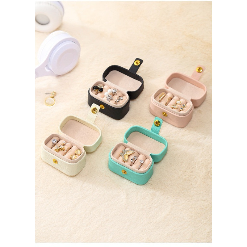 แบบพกพามินิแหวนกล่องสาว Jewellery Organizer หนัง PU Travel Storage ต่างหูผู้ถือ Jewellery Organizer