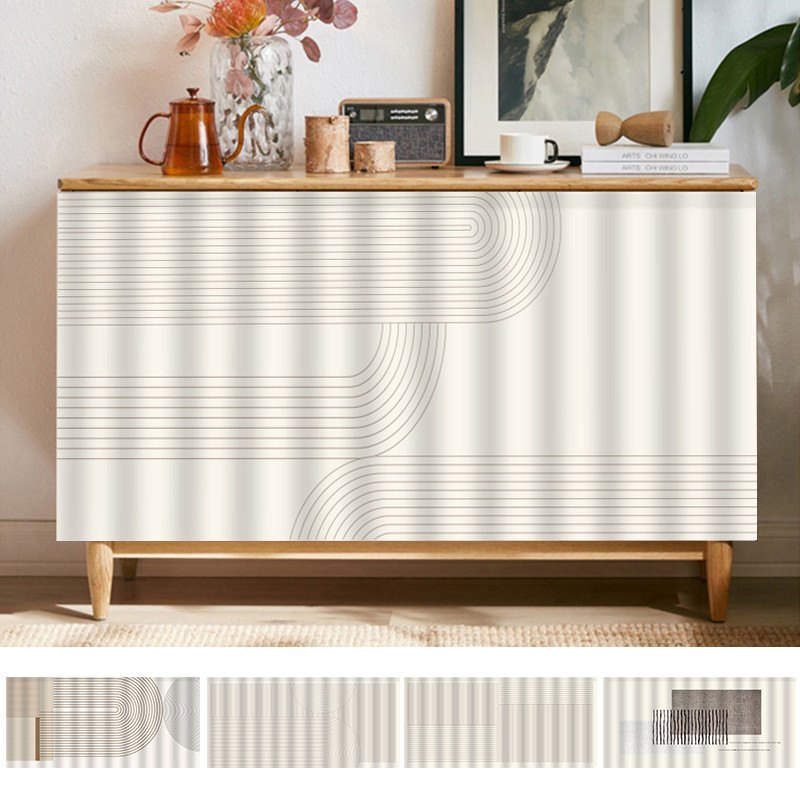 แนะนำ ผ้าม่าน ผ้าม่านตู้ครัวนอร์ดิกม่านกาวในตัวที่เรียบง่ายฝุ่นตู้ม่านตกแต่งบ้าน ราคาพิเศษ มีเก็บเงินปลายทาง