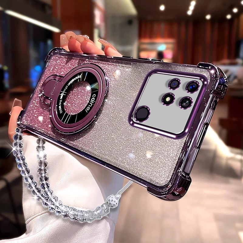 สําหรับRedmi 10c xiaomi Redmi 10 5g Redmi 10 4Gเคสโทรศัพท์กันกระแทกU Shield Bracketกรณีแม่เหล็กสร้อย