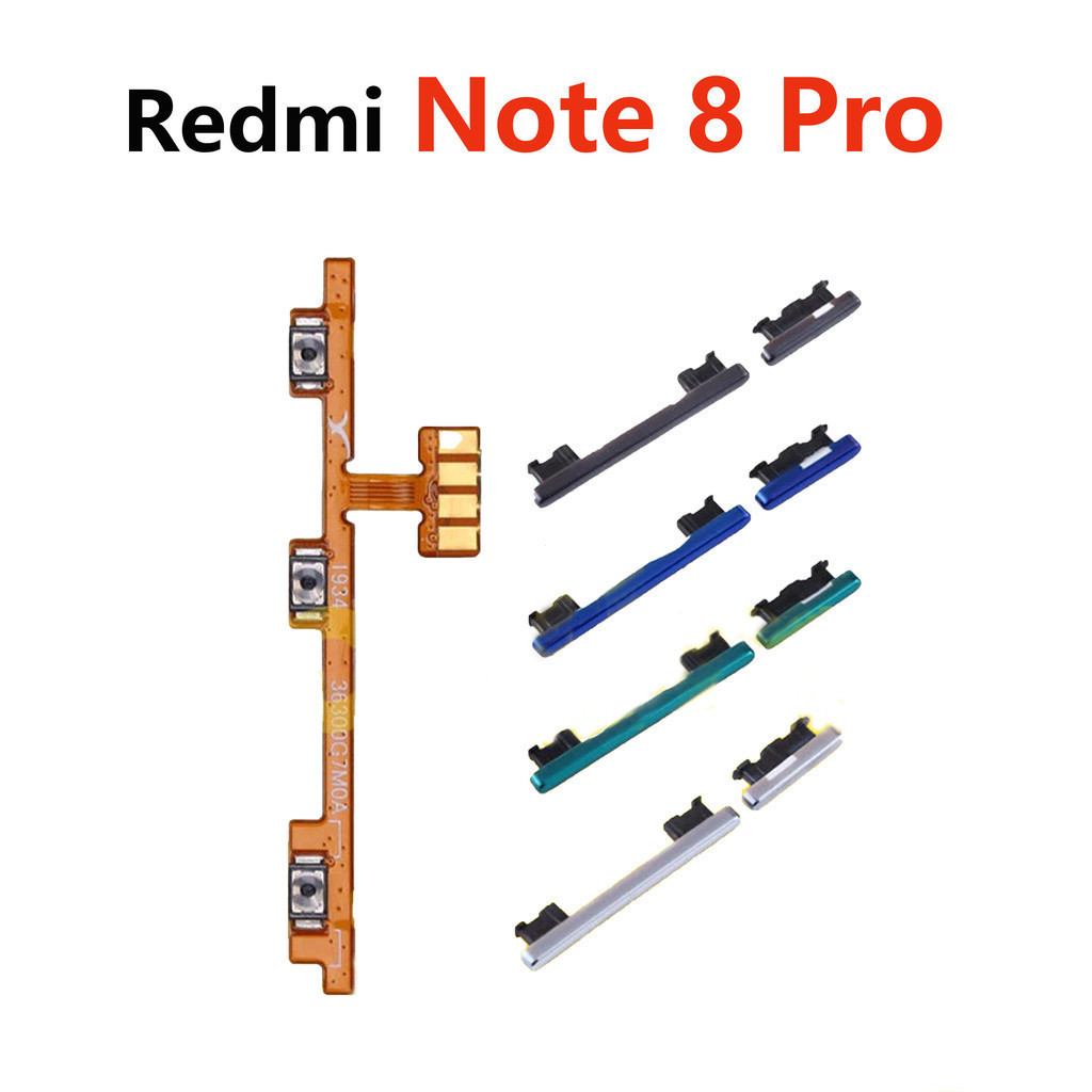 สําหรับ REDMI note 8 Pro อะไหล่ปุ่มสวิตช์เปิด ปิดปุ่มปิดระดับเสียงขึ้นและลงปุ่มด้านข้าง Flex Cable