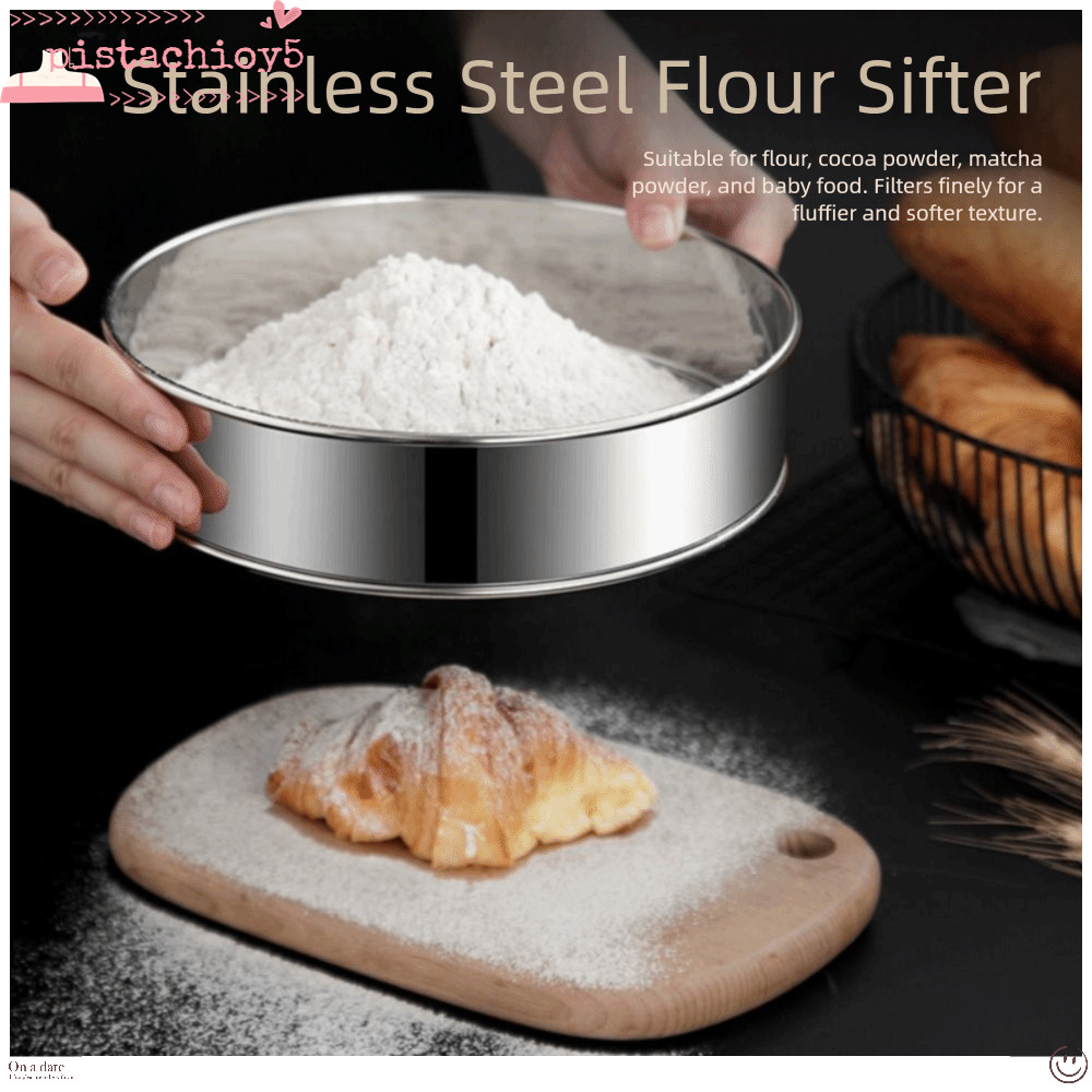 ปิตาชิโอ ตะแกรงแป้ง,15/20/25/30ซม ตะแกรงแป้งตาข่ายสีเงิน,สแตนเลสทนทานรอบ พิเศษ-ดี 60 ตาข่ายแป้งตะแกร