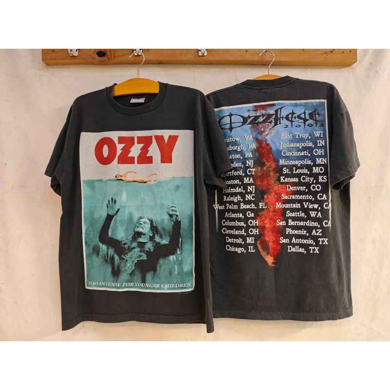 OZZY OSBOURNE OZZFEST 2002 North America Tour Bio Soft เสื้อวินเทจ เสื้อทัวร์ วงร๊อค