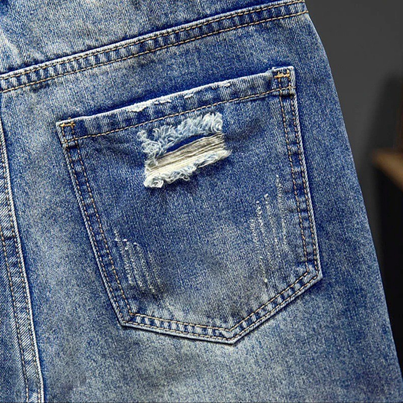 กางเกงยีนส์ขาสั้นผู้ชาย แบบขาดอินเทรนด์ สไตล์ฤดูร้อน - รูปที่ 5