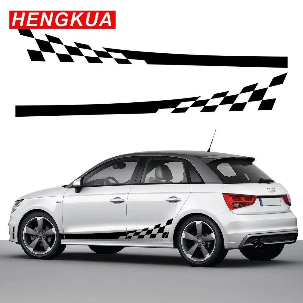 สติกเกอร์รถด้านข้างกระโปรง Racing Stripes ไวนิล Decals อุปกรณ์เสริมสําหรับ Audi A1 8X GB 8XF 8XA GBA