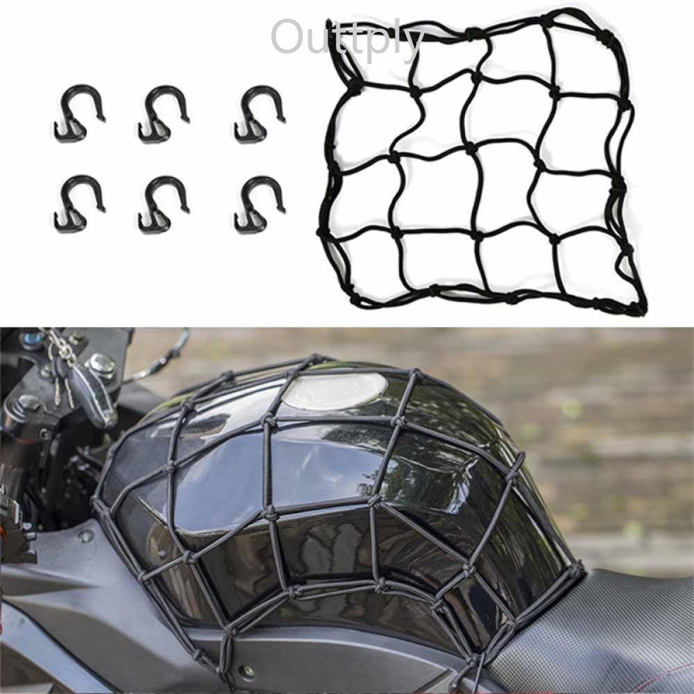 Outtply Universal Motorcycle 6 Hooks Helmet Elastic Net Bag Motorcycle กระเป๋าเดินทาง Net M5Q2