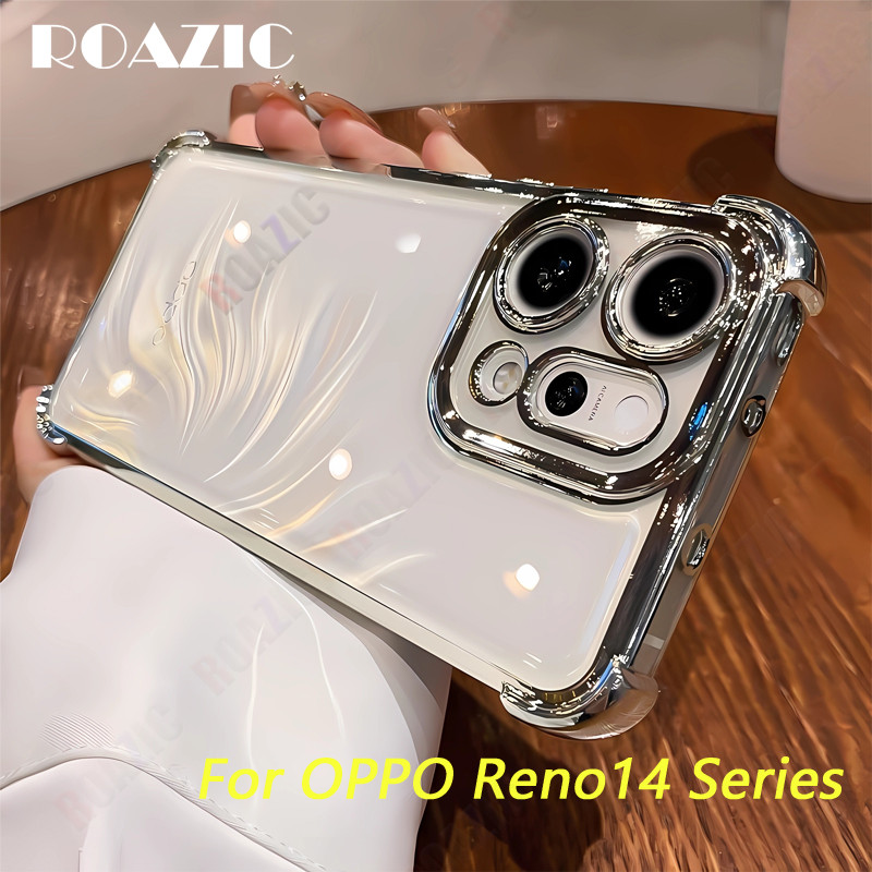 กรณีCompatibสําหรับOPPO Reno 14F 13F 12F 11F 5G Reno 14 13 12 11 10 Pro 5Gโปร่งใสชุบเคสโทรศัพท์กล้องป้องกันกันกระแทกซิลิโคนอ่อนนุ่มฝาครอบSZG13