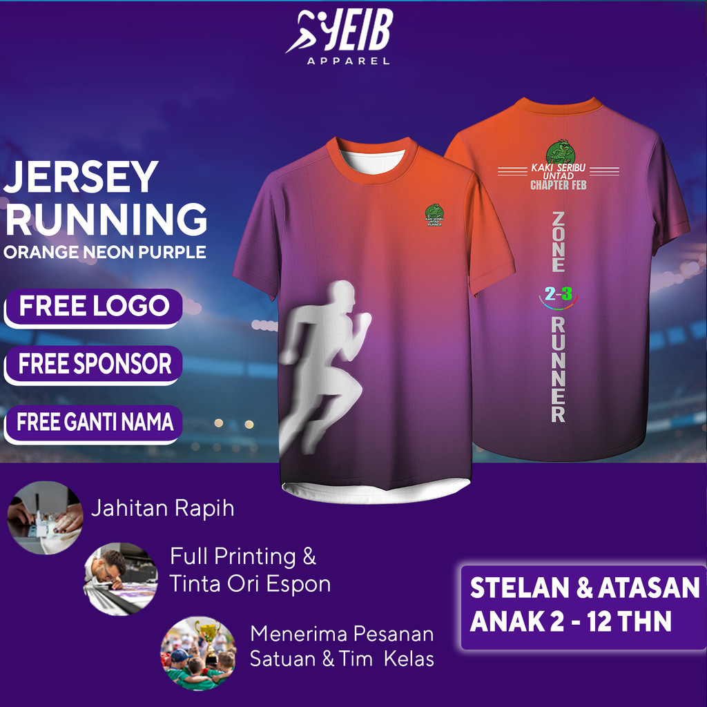 CUSTOM RUNNING JERSEY RUN JERSEY MARATON RUNNING JERSEY RUNNING JERSEY EVENT DRYFIT RUNNING JERSEY