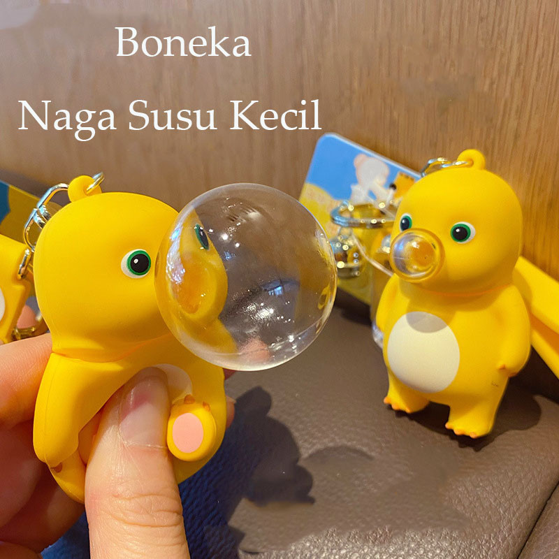 GANTUNGAN DINO KEYCHAIN YELLOW BUBBLE NAILONG KEYCHAIN BUBBLE KEYCHAIN REPLACEMENT MILK DRAGON YELLO