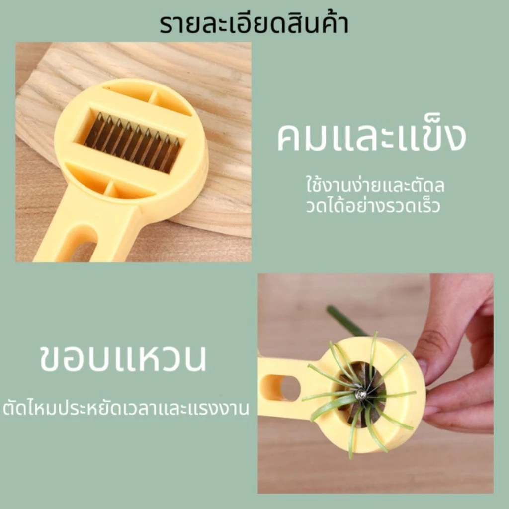 เครื่องหั่นหัวหอม สแตนเลส สำหรับเครื่องตัดดอกพลัม บายพาส เครื่องมือครัวขนาดเล็ก ใช้งานได้จริง thumbnail 5