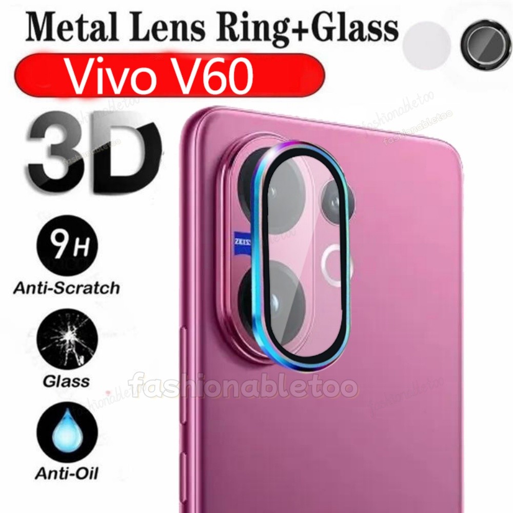 สําหรับ Vivo V60 5G แหวนโลหะกล้องเลนส์ป้องกันฟิล์มสําหรับ Vivo V60 V 60 VivoV60 2025 กระจกนิรภัยคลุม