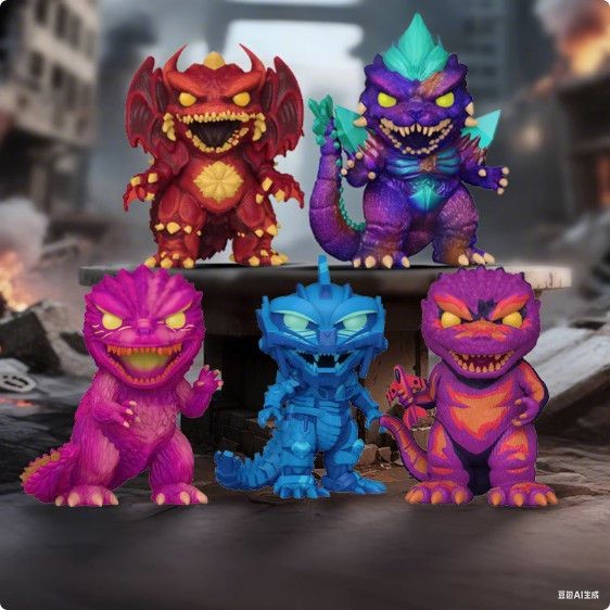 Upsetduck v5 Funko Mechanical Godzilla Monster อินเทรนด์เล่นรูปตุ๊กตาตุ๊กตาของขวัญ