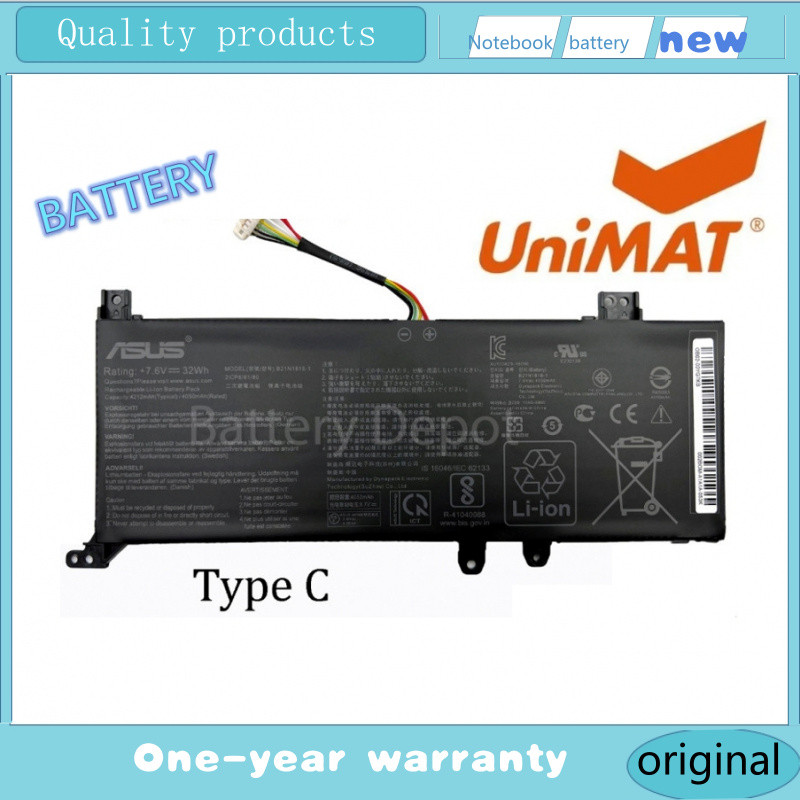 C21N1818  Asus แบตเตอรี่ C21N1818 Type C (VivoBook 15 X1500EA, X515JA, M415DA) B21N1818-1 B21N1818-3