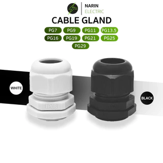 (10 ชิ้น) เคเบิ้ลแกลน Cable Gland เคเบิลแกน ขาว ดำ PG7,PG9,PG11,PG13.5,PG16,PG19,PG21,PG25,PG29 กันน้ำ IP68