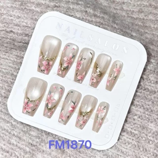 แบบใหม่ พร้อมส่งไทยFM18(3)เล็บปลอม สไตล์โมเดิรน สีลูกแก้วแคทอายใช้งานง่าย 10 ชิ้น/M/S/XSเซ็ตเล็บปลอม ฟรีกาวสิริโคนติดเล็