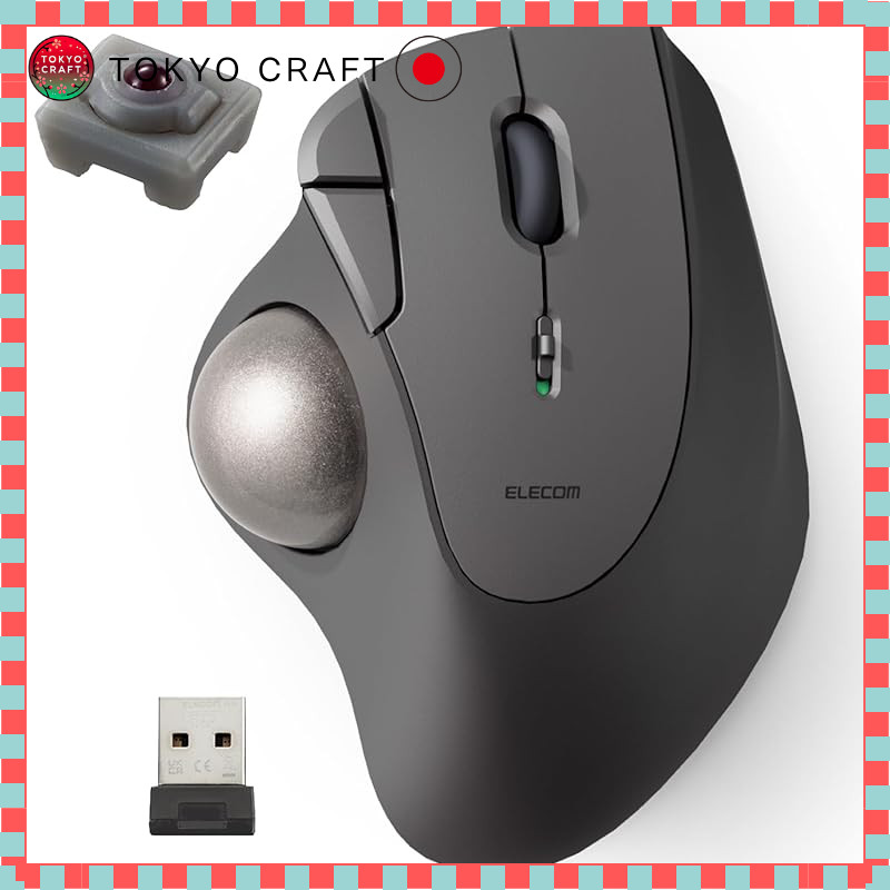 Elecom Wireless Trackball Mouse Wireless 2.4GHz IST Series 5-Button Thumb Operation Artificial Ruby 