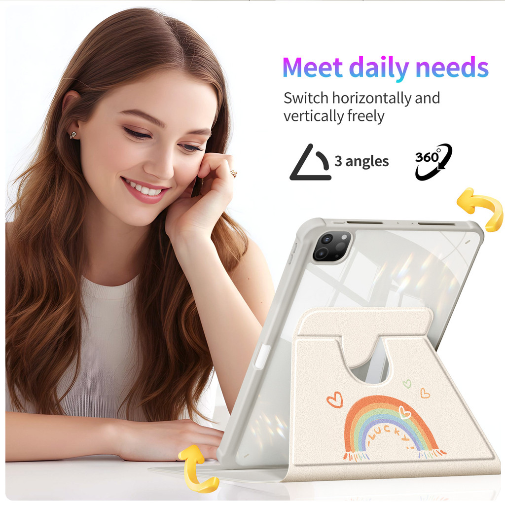Smile Rainbow for Huawei MatePad 11.5 2025/12x/Pro/Air/SE 11/13″/12.6″/11″/11.5s”/10.4″/10.8″ เคสป้องกัน Ultra-Thin Portable+Stylus Storage Leather Tablet Computer Flip Holder Case เหมาะสําหรับ แท็บเล็ตหัวเว่ยเต็มช่วงมีหลายขนาด ราคา ถูกที่สุด ดีลบีเคเค แกลเลอรีภาพที่ 5