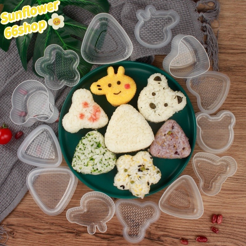 Sunflower66  6ชิ้น/แพ็ค บล็อคทำข้าวปั้นสามเหลี่ยมโอนิกิริ พร้อมส่งในไทย